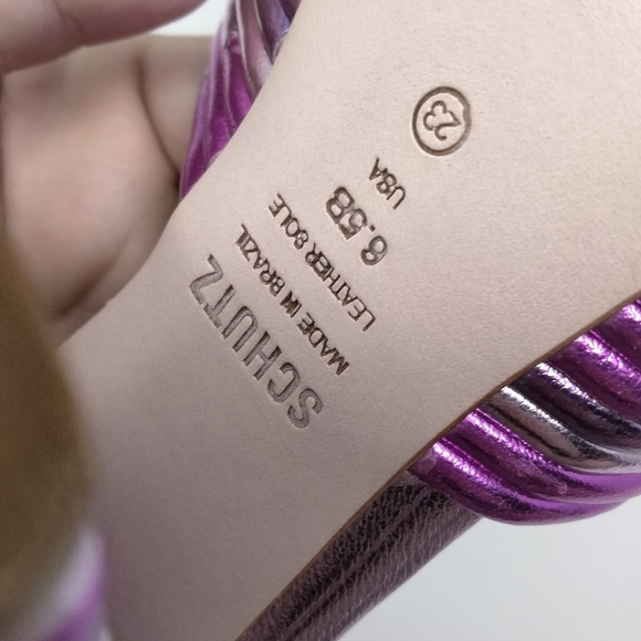 Emma dale metallic pink and purple open toe heels size 6.5 b by Schutz - Picture 5 of 9